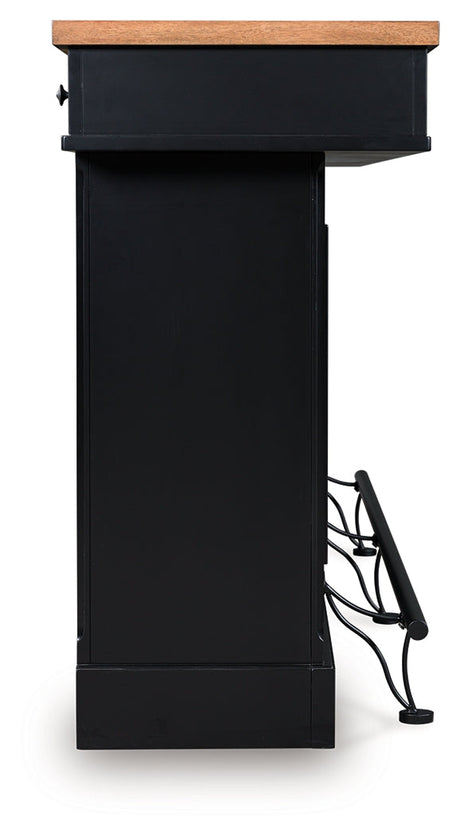 Wildenauer Brown/Black 78" Bar by Ashley at Eve Furniture