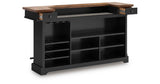 Wildenauer Brown/Black Bar Table and 2 Barstools by Ashley at Eve Furniture