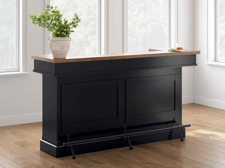 Wildenauer Brown/Black Bar Table and 2 Barstools by Ashley at Eve Furniture