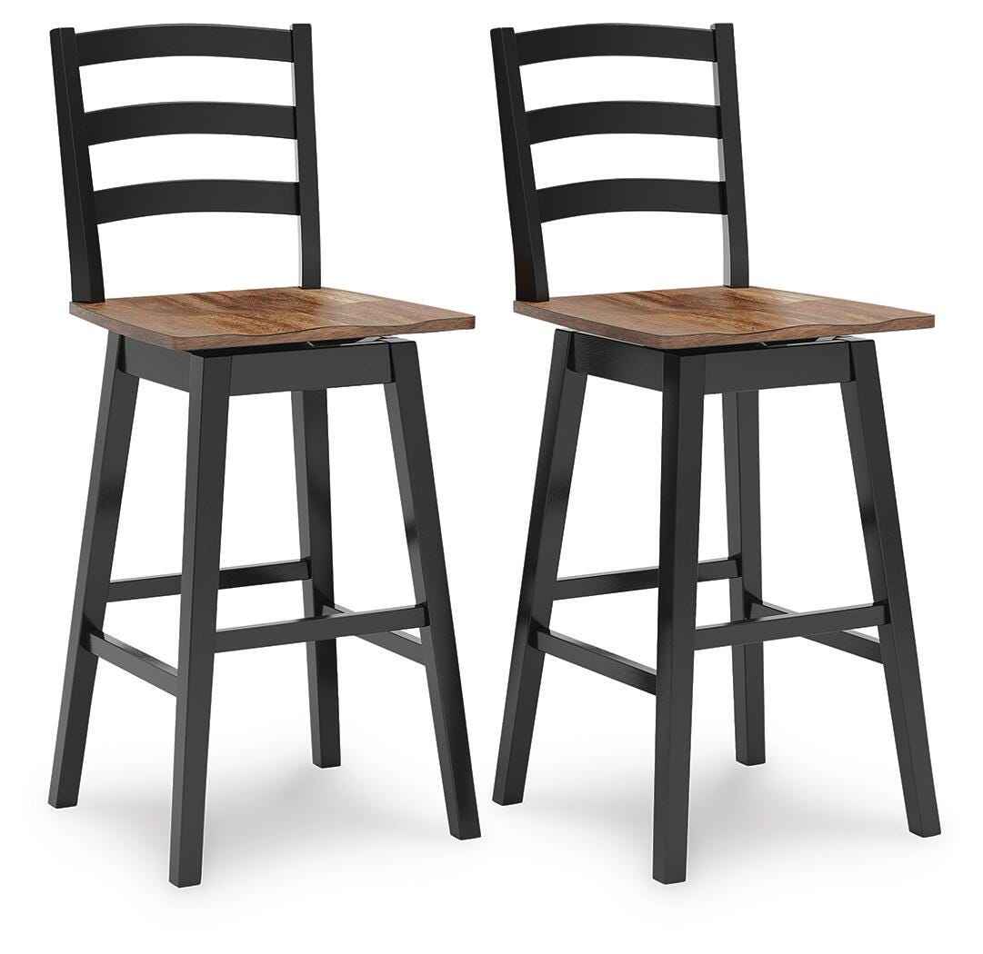 Wildenauer Brown/Black Bar Table and 2 Barstools by Ashley at Eve Furniture