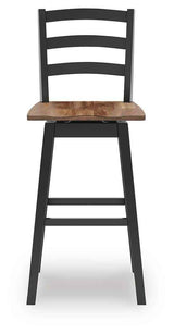 Wildenauer Brown/Black Bar Table and 2 Barstools by Ashley at Eve Furniture