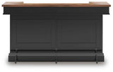Wildenauer Brown/Black Bar Table and 2 Barstools by Ashley at Eve Furniture