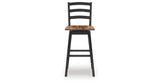 Wildenauer Brown/Black Bar Table and 2 Barstools by Ashley at Eve Furniture