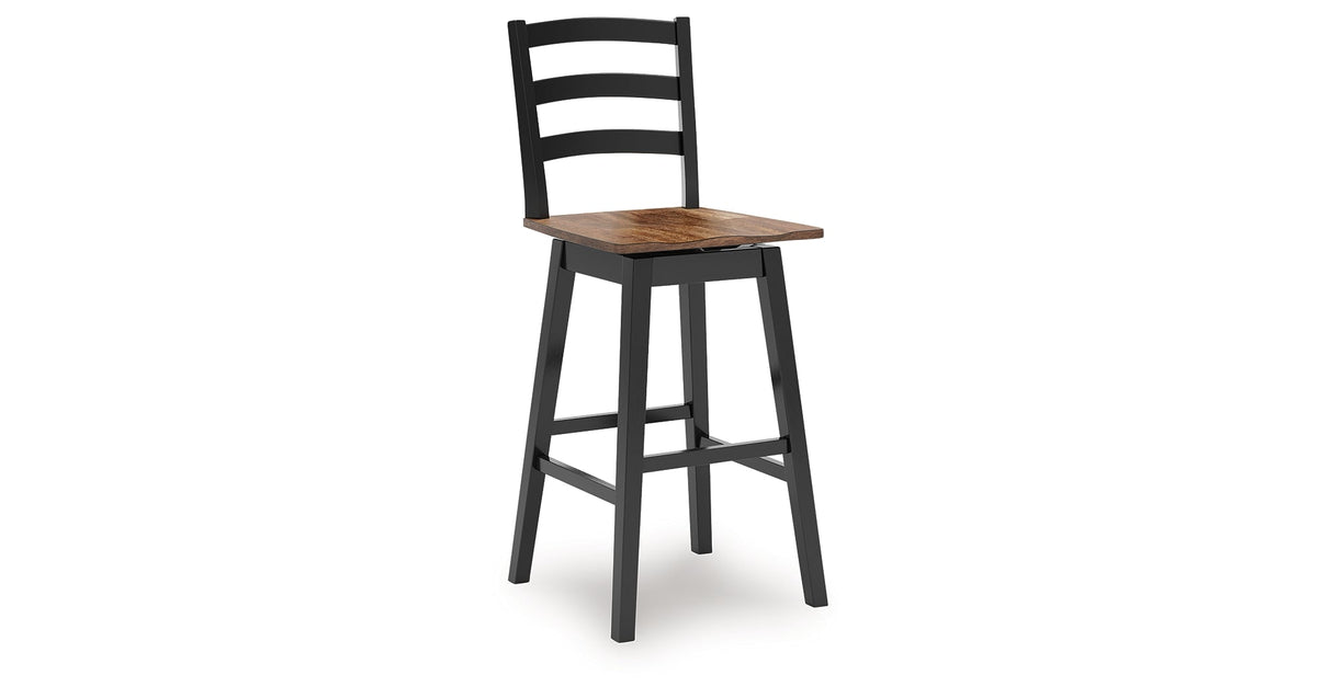 Wildenauer Brown/Black Bar Table and 2 Barstools by Ashley at Eve Furniture