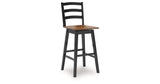 Wildenauer Brown/Black Bar Table and 2 Barstools by Ashley at Eve Furniture