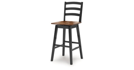 Wildenauer Brown/Black Bar Table and 2 Barstools by Ashley at Eve Furniture