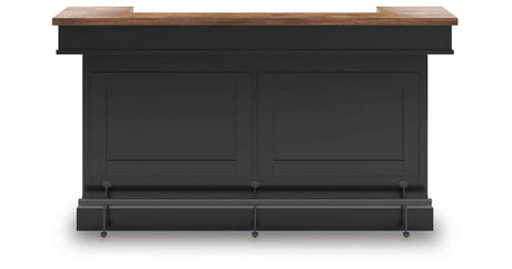 Wildenauer Brown/Black Bar Table and 2 Barstools by Ashley at Eve Furniture