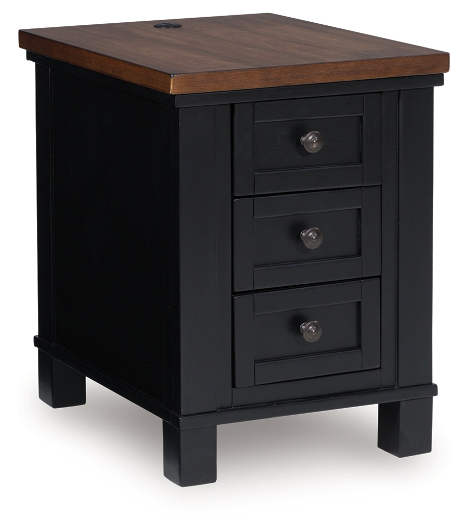 Wildenauer Brown/Black Chairside End Table by Ashley at Eve Furniture