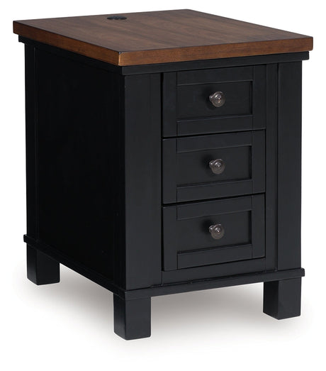 Wildenauer Brown/Black Chairside End Table by Ashley at Eve Furniture