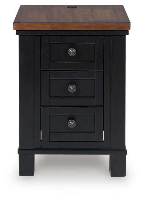 Wildenauer Brown/Black Chairside End Table by Ashley at Eve Furniture