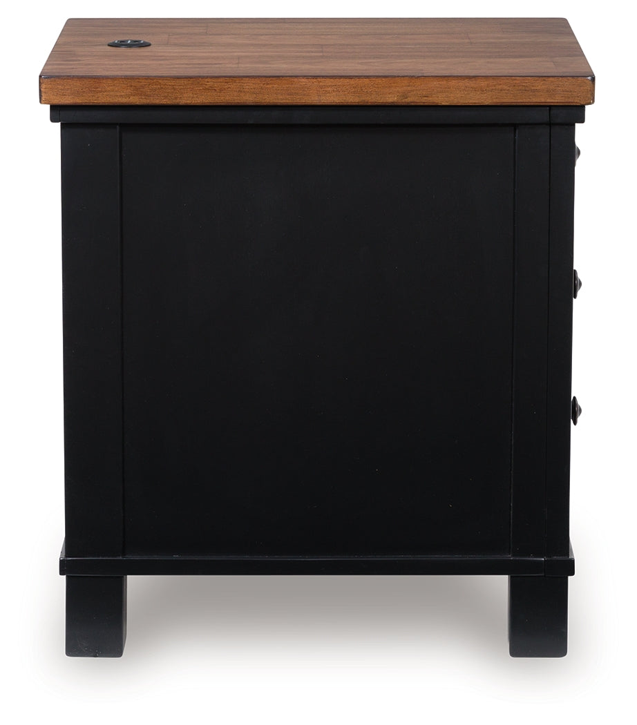 Wildenauer Brown/Black Chairside End Table by Ashley at Eve Furniture