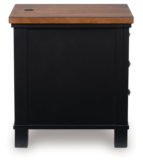 Wildenauer Brown/Black Chairside End Table by Ashley at Eve Furniture