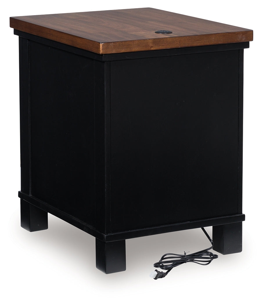 Wildenauer Brown/Black Chairside End Table by Ashley at Eve Furniture
