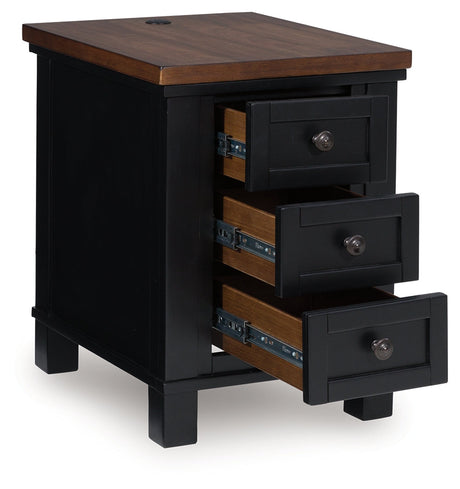 Wildenauer Brown/Black Chairside End Table by Ashley at Eve Furniture