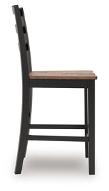 Wildenauer Brown/Black Counter Height Barstool, Set of 2 by Ashley at Eve Furniture