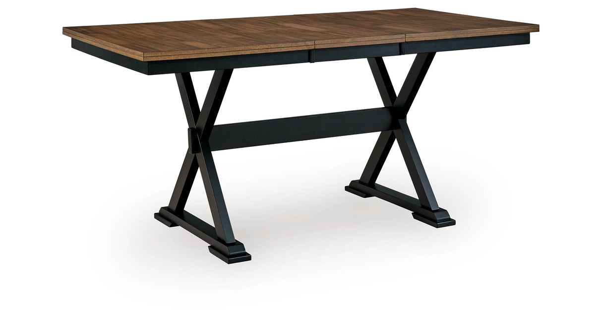 Wildenauer Brown/Black Counter Height Butterfly Extension Table by Ashley at Eve Furniture