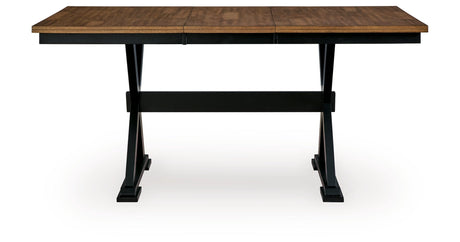 Wildenauer Brown/Black Counter Height Butterfly Extension Table by Ashley at Eve Furniture