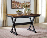 Wildenauer Brown/Black Counter Height Butterfly Extension Table by Ashley at Eve Furniture