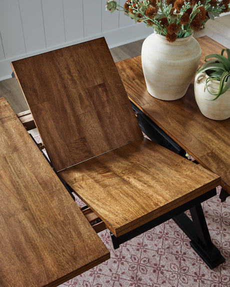 Wildenauer Brown/Black Counter Height Butterfly Extension Table by Ashley at Eve Furniture