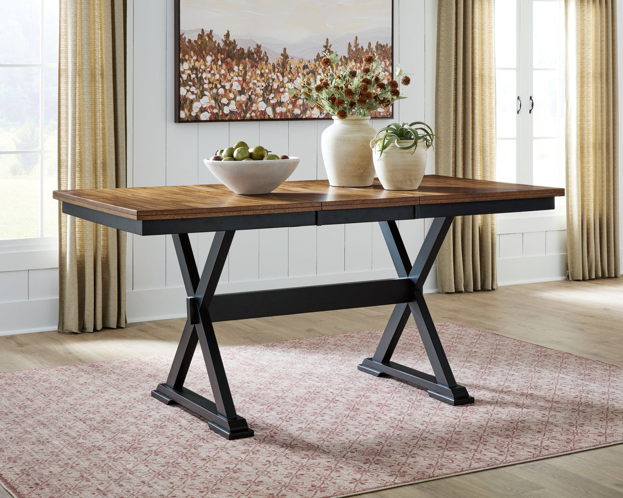 Wildenauer Brown/Black Counter Height Butterfly Extension Table by Ashley at Eve Furniture