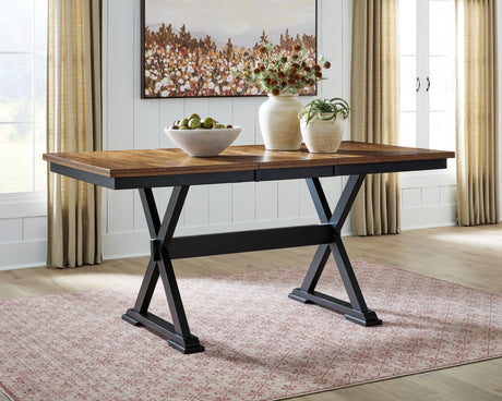 Wildenauer Brown/Black Counter Height Butterfly Extension Table by Ashley at Eve Furniture
