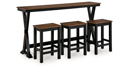 Wildenauer Brown/Black Counter Height Dining Table and 3 Barstools Set by Ashley at Eve Furniture
