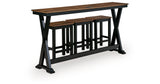 Wildenauer Brown/Black Counter Height Dining Table and 3 Barstools Set by Ashley at Eve Furniture