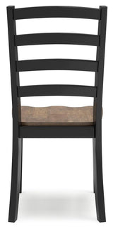 Wildenauer Brown/Black Dining Chair, Set of 2 by Ashley at Eve Furniture