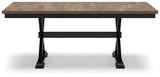 Wildenauer Brown/Black Dining Extension Table by Ashley at Eve Furniture