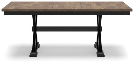 Wildenauer Brown/Black Dining Table and 2 Chairs and Bench by Ashley at Eve Furniture