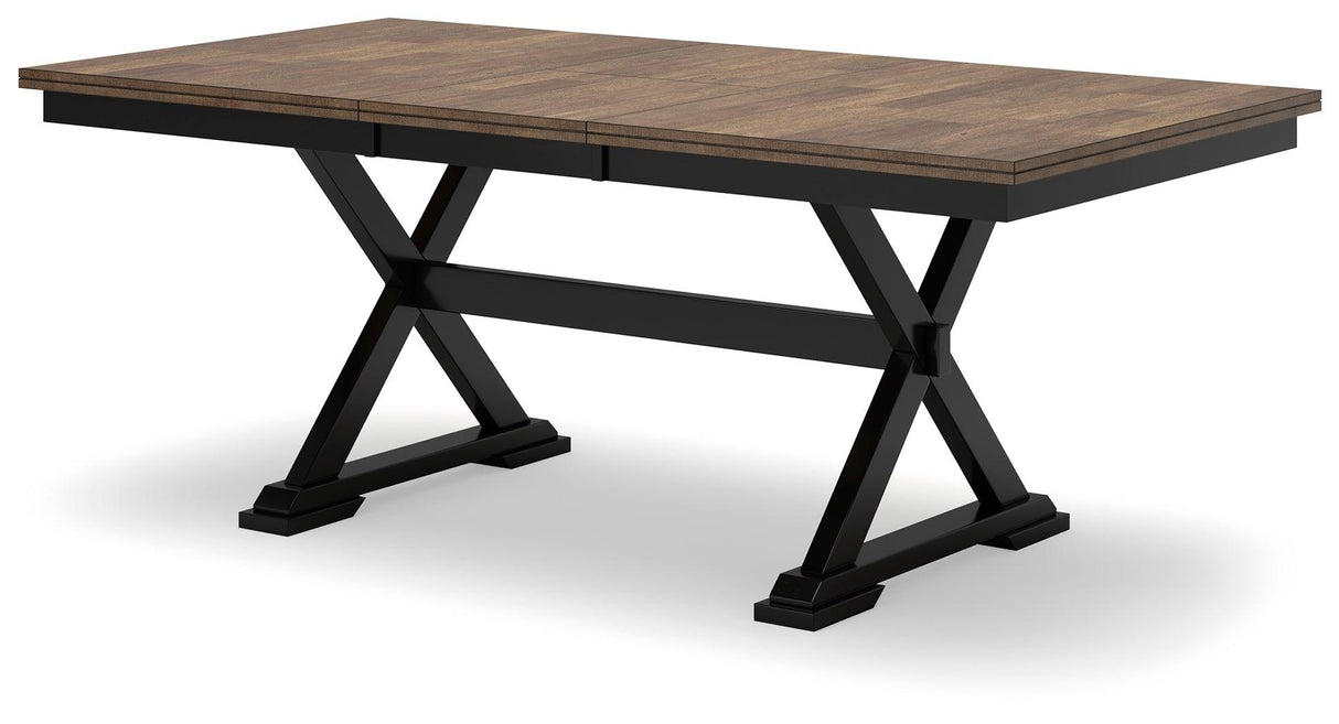 Wildenauer Brown/Black Dining Table and 2 Chairs and Bench by Ashley at Eve Furniture