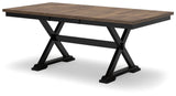 Wildenauer Brown/Black Dining Table and 2 Chairs and Bench by Ashley at Eve Furniture