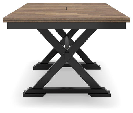 Wildenauer Brown/Black Dining Table and 2 Chairs and Bench by Ashley at Eve Furniture