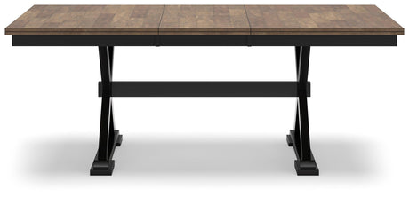 Wildenauer Brown/Black Dining Table and 2 Chairs and Bench by Ashley at Eve Furniture