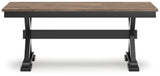 Wildenauer Brown/Black Dining Table and 2 Chairs and Bench by Ashley at Eve Furniture
