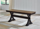 Wildenauer Brown/Black Dining Table and 2 Chairs and Bench by Ashley at Eve Furniture