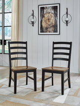 Wildenauer Brown/Black Dining Table and 2 Chairs and Bench by Ashley at Eve Furniture