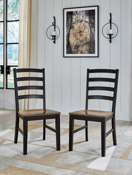 Wildenauer Brown/Black Dining Table and 2 Chairs and Bench by Ashley at Eve Furniture