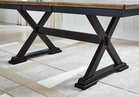 Wildenauer Brown/Black Dining Table and 2 Chairs and Bench by Ashley at Eve Furniture