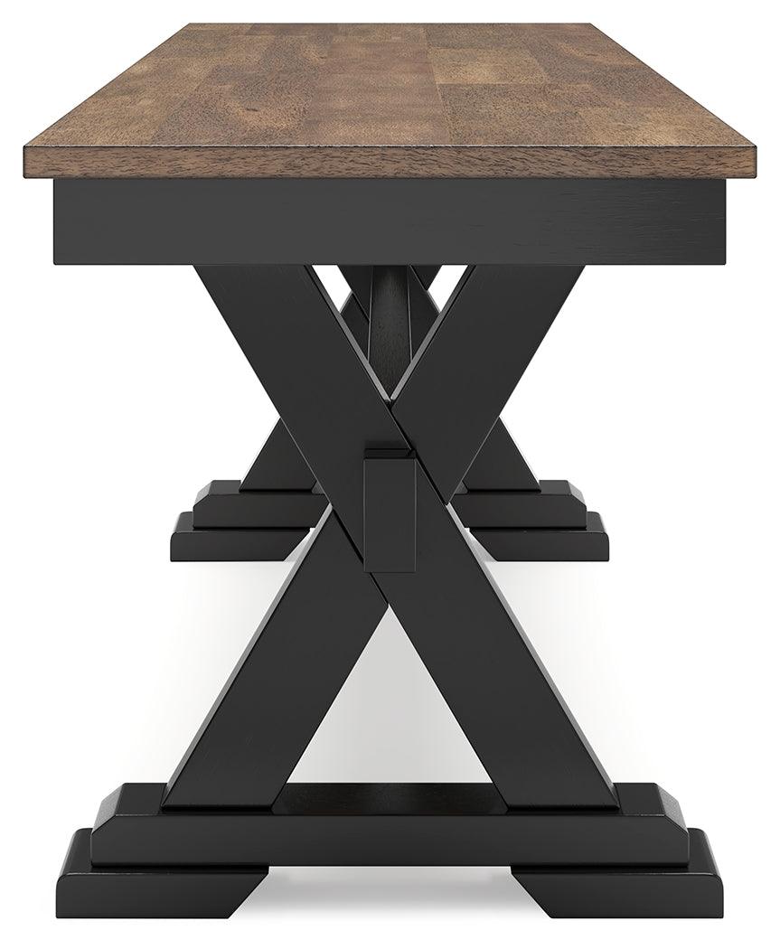 Wildenauer Brown/Black Dining Table and 2 Chairs and Bench by Ashley at Eve Furniture