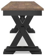 Wildenauer Brown/Black Dining Table and 2 Chairs and Bench by Ashley at Eve Furniture
