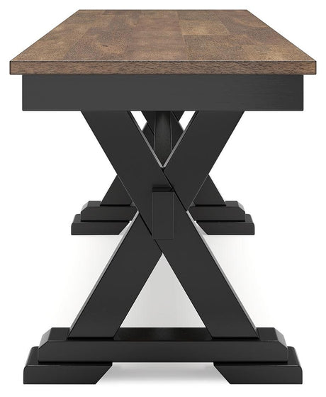 Wildenauer Brown/Black Dining Table and 2 Chairs and Bench by Ashley at Eve Furniture