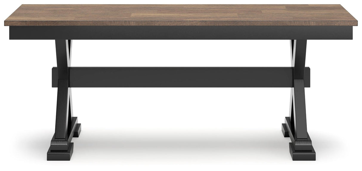 Wildenauer Brown/Black Dining Table and 2 Chairs and Bench by Ashley at Eve Furniture