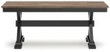 Wildenauer Brown/Black Dining Table and 2 Chairs and Bench by Ashley at Eve Furniture