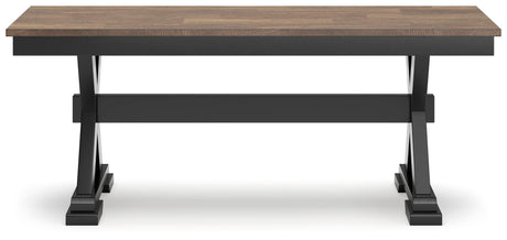 Wildenauer Brown/Black Dining Table and 2 Chairs and Bench by Ashley at Eve Furniture
