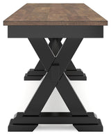 Wildenauer Brown/Black Dining Table and 2 Chairs and Bench by Ashley at Eve Furniture