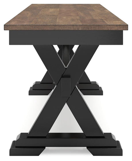 Wildenauer Brown/Black Dining Table and 2 Chairs and Bench by Ashley at Eve Furniture
