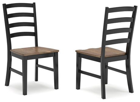 Wildenauer Brown/Black Dining Table and 2 Chairs and Bench by Ashley at Eve Furniture