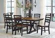 Wildenauer Brown/Black Dining Table and 6 Chairs by Ashley at Eve Furniture