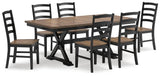 Wildenauer Brown/Black Dining Table and 6 Chairs by Ashley at Eve Furniture